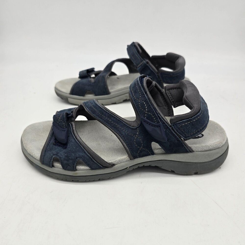 Dr Scholl's Shoes Womens Size 7M Blue Gray Sport Sandals ADELLE Leather Strap
